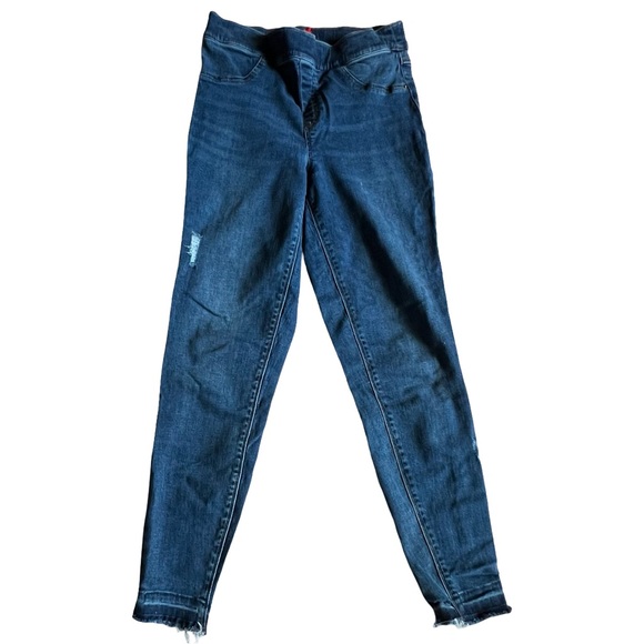 SPANX Pants - SPANX Blue Skinny Jeans with Distressed Details